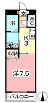 エクセーヌメゾン 1Kの間取り