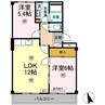 ニューエクセル三宅　E 2LDKの間取り