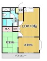 シャルマンハウス 2LDKの間取り