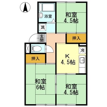 間取図 プレジール花尻 A棟