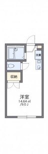 レオパレスリヴェール杉原 1Kの間取り