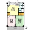 えきまえマンション 2DKの間取り