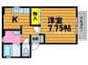 ブリスⅡ 1Kの間取り