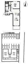 白林 1LDKの間取り