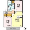 ハミングバード　C棟 2LDKの間取り
