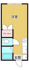 たなかハイツI 1Rの間取り