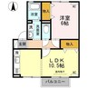 シャルマン笹沖　B棟 1LDKの間取り