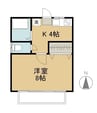 コーポハーベスト 1Kの間取り
