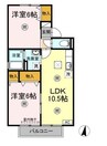 セジュール大内B 2LDKの間取り