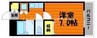 メゾンクレール 1Kの間取り