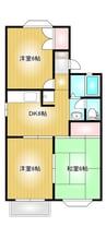 アンジェリーク上東A 3DKの間取り