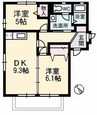 オリーブテラス　Ｃ棟 2DKの間取り