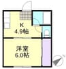 アスティ21 1Kの間取り