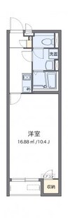 クレイノステラ　庭瀬 1Kの間取り