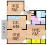 ガルテン26　F棟 3DKの間取り