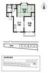 サンライズ平野　C棟 2DKの間取り