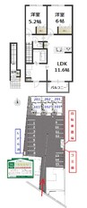 リベルテ 2LDKの間取り