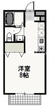 ベール花尻Ａ棟 1Kの間取り
