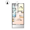 ボヌール若宮 1LDKの間取り