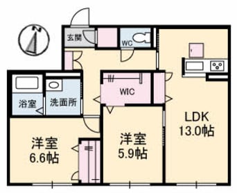 間取図 シエルクレール　B棟