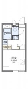 レオパレスアクア門前 1Kの間取り