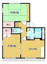 メゾン庭瀬C棟 2DKの間取り