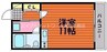ヴェルサーチにわせ 1Rの間取り