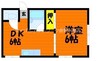 アルファ庭瀬 1DKの間取り