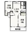グリーンパーク西辛川Ｃ 2LDKの間取り