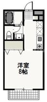 ベール花尻Ａ棟 1Kの間取り