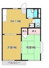 メゾン庭瀬B棟 2DKの間取り