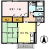 コーポラス西本A 2DKの間取り