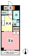 グローリー中庄 1Kの間取り