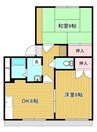 メゾン庭瀬C棟 2DKの間取り