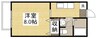 ファンコーポレーションＤ 1Kの間取り