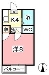 グリーンクラーク 1Kの間取り