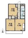 ブリーズ中島 2DKの間取り