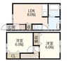 庭瀬ダイイチコーポ 2LDKの間取り