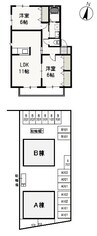 ペアフィールドＡ 2LDKの間取り