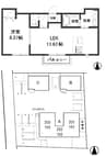 サンライズ渡辺A 1LDKの間取り