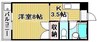 メゾンフルールⅡ 1Kの間取り