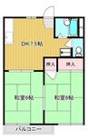 メゾン庭瀬D棟 2DKの間取り