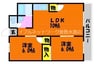山陽本線（中国）/庭瀬駅 徒歩20分 2階 築46年 2LDKの間取り