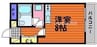 ヴェルサーチにわせ 1Rの間取り
