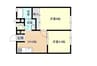 ロジュマン大窪 2DKの間取り