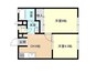 ロジュマン大窪 2DKの間取り