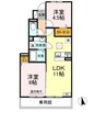グリーンテラス児島B 2LDKの間取り