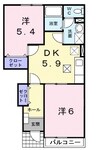 ピュアハウス 2DKの間取り