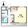ボンヌール 1Kの間取り