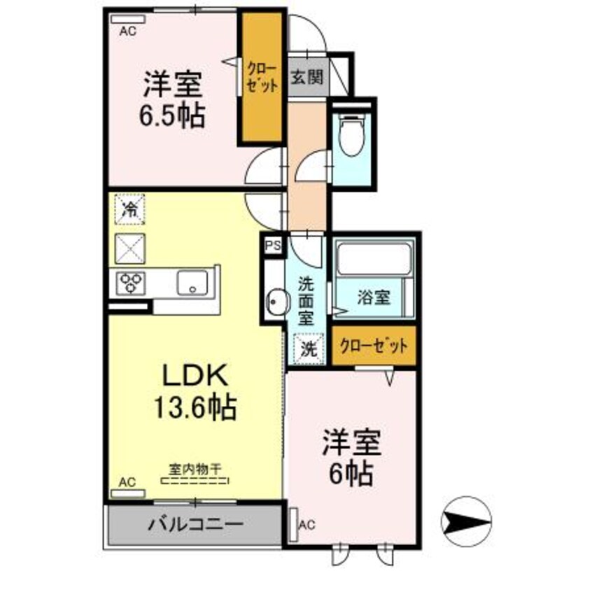 間取図 カーサ・フィオーレ中庄